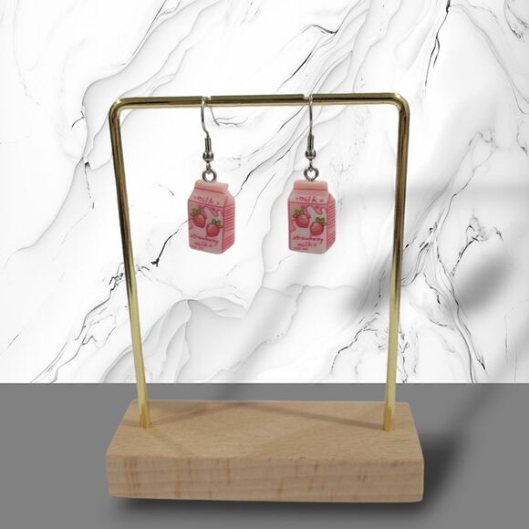 🍓Strawberry Milk Carton Earrings🍓(2-A011) - Picture 3 of 6